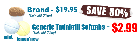 generic tadalafil softtabs (tadalafil 20mg) $2.99 mint lemon*new